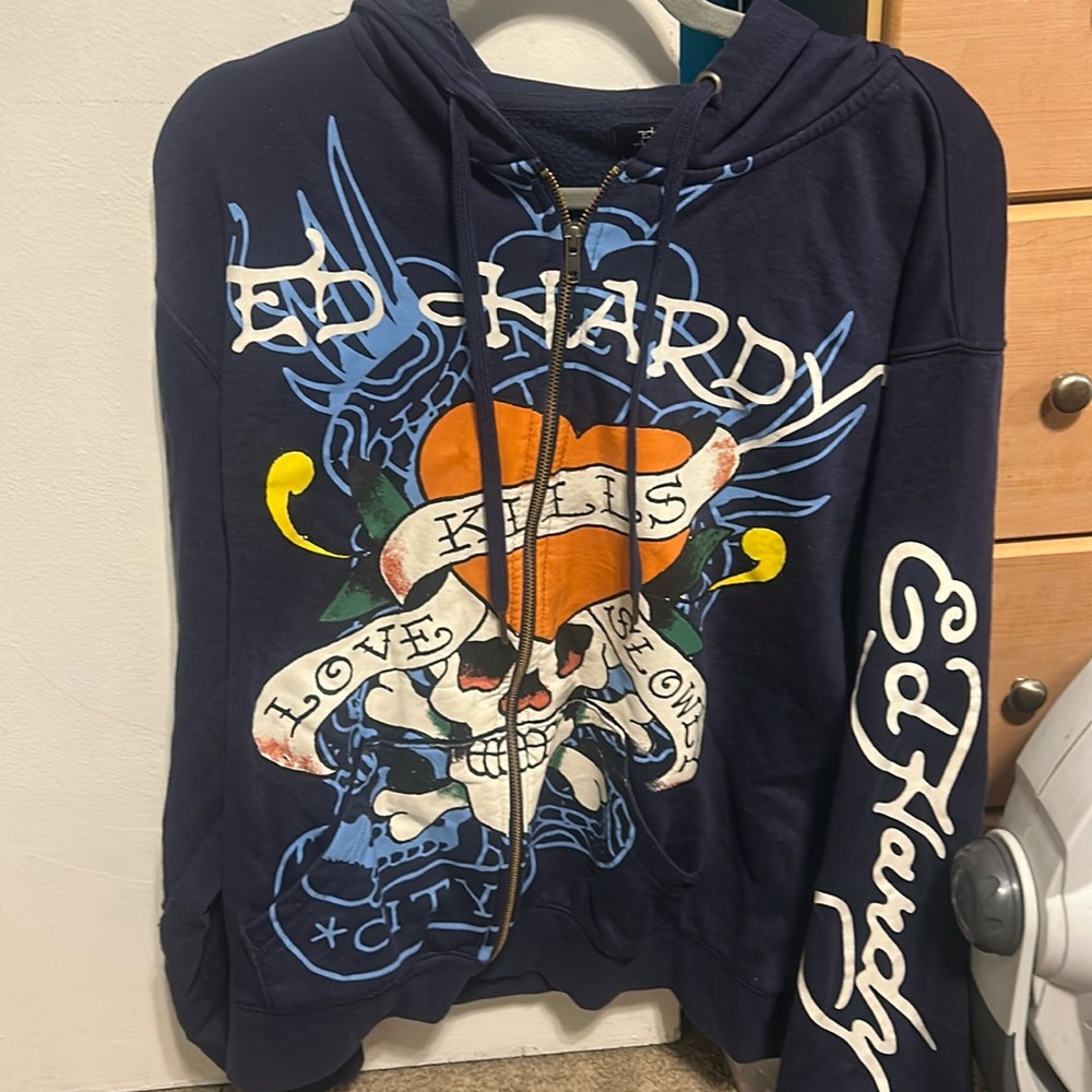 Ed Hardy zip up hoodie XL